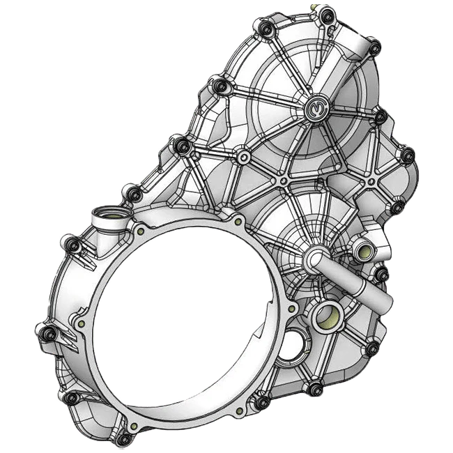 Aluminium-Motorgehäuse rechts mit Titanschrauben Motocorse Ducati Panigale V4/S/R (18-24)
