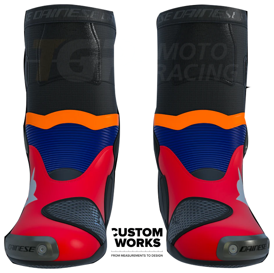 Dainese Axial 2 Racing und Straßen Motorradstiefel Luca Marini Replica 2026 | Herren | Lava Rot / Electric Blau / Fluo Orange / Weiß | Custom Works - Image 2