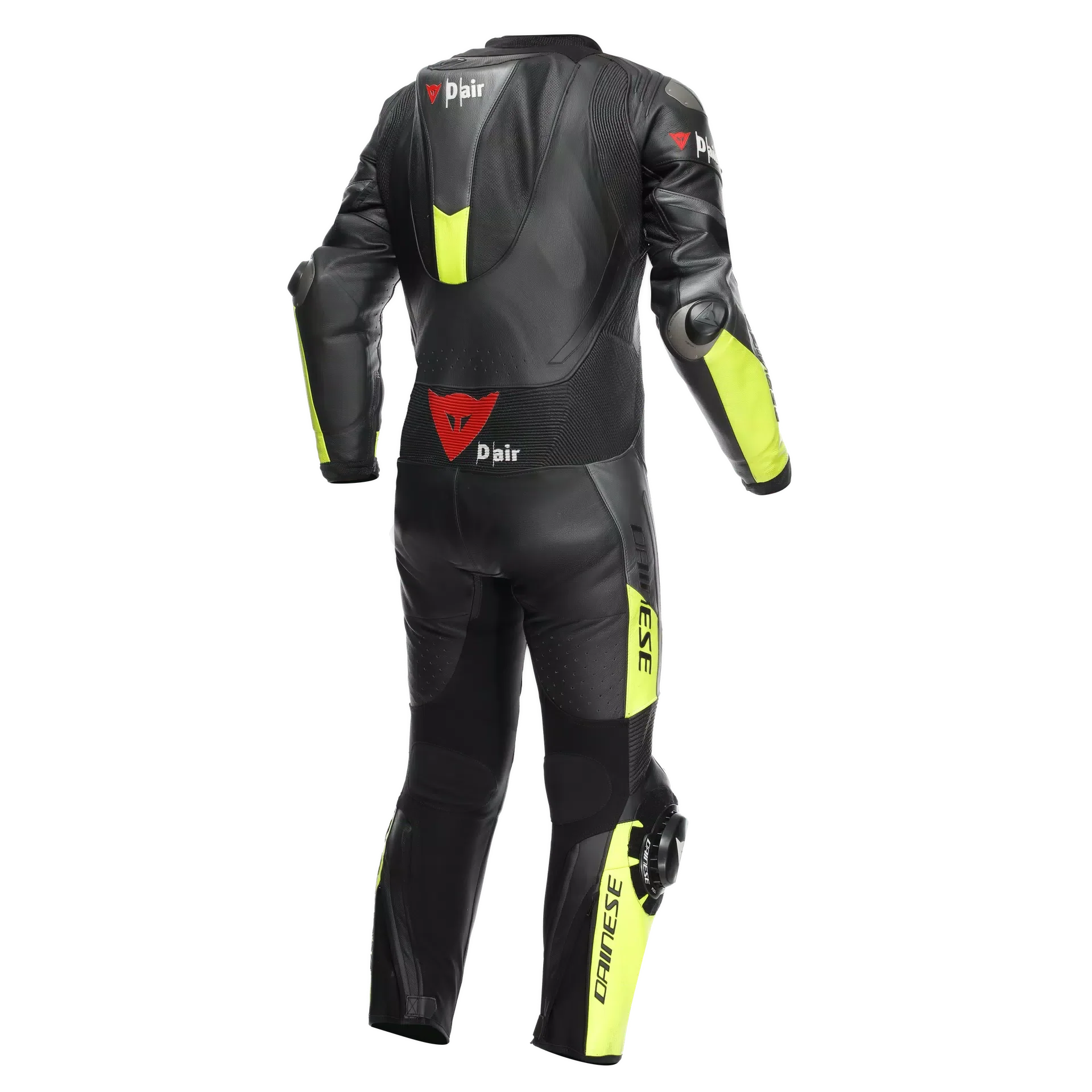Dainese Misano 3 D-AIR® Einteiler Lederkombi – Perforierter Airbag Rennanzug | Herren | Schwarz/Neon Gelb - Image 2