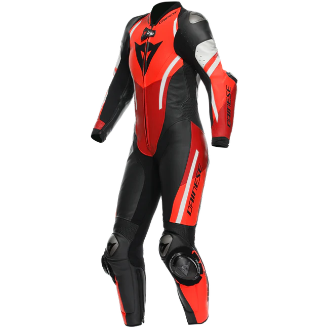 Dainese Misano 3 Lady D-AIR® Einteiler Lederkombi – Perforierter Airbag Rennanzug | Frauen | Rot