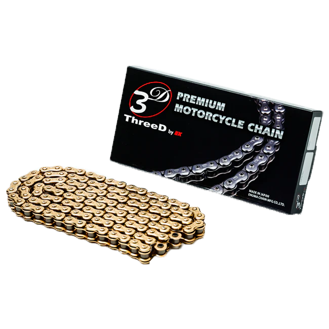 EK Kette 525 SPR/3D Gold/Gold NX-Ring offen mit Nietschloss – 110 - 120 Glieder
