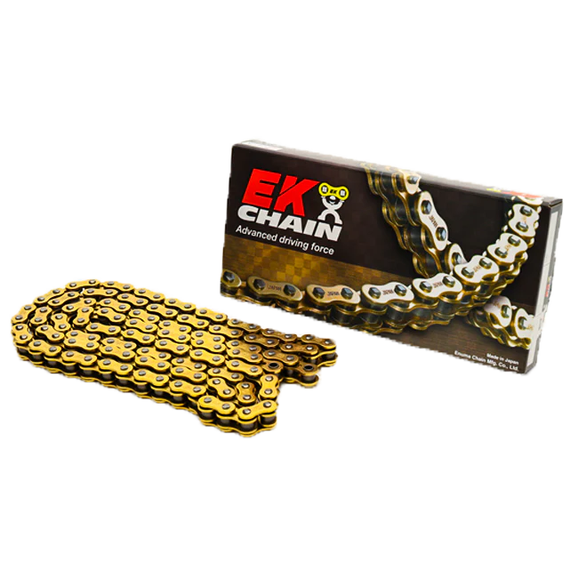 EK Kette 520 ZVX3 Gold/Gold NX-Ring offen mit Nietschloss – 84 bis 146 Glieder