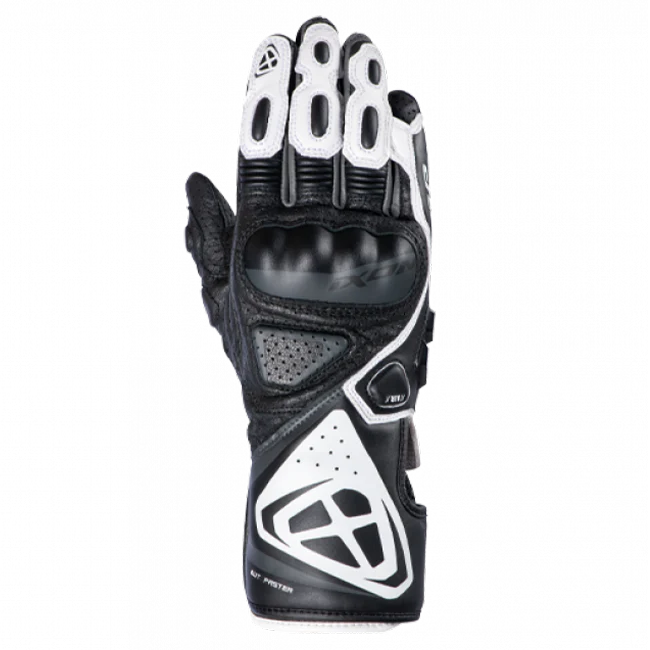 IXON GP5 Air L Motorrad Lederhandschuhe | Frauen | Weiß/Schwarz