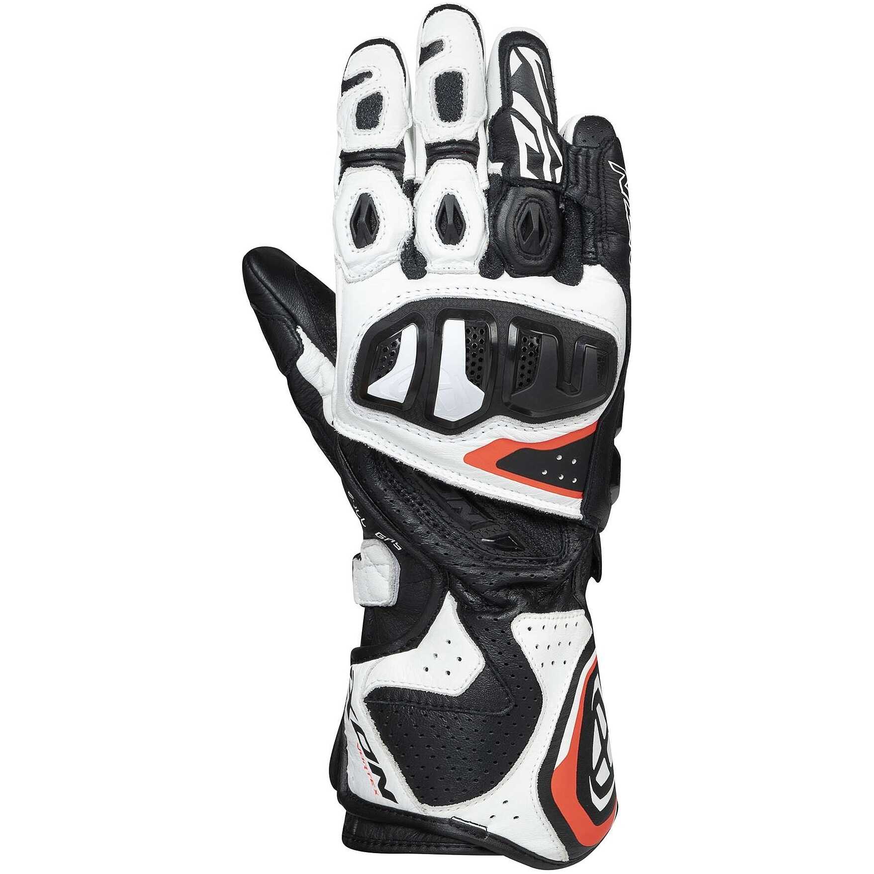 IXON Vortex GL Racing Lederhandschuhe | Herren | Weiß/Rot/Schwarz