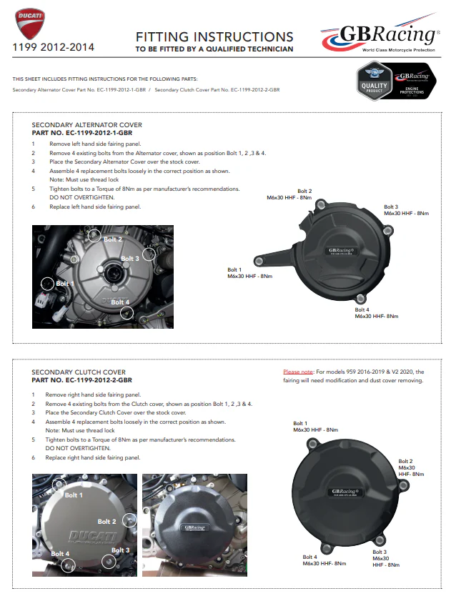Kupplung Protektor Schutzabdeckung GBRacing Ducati Panigale 1199/R/S (12-17) - Image 3
