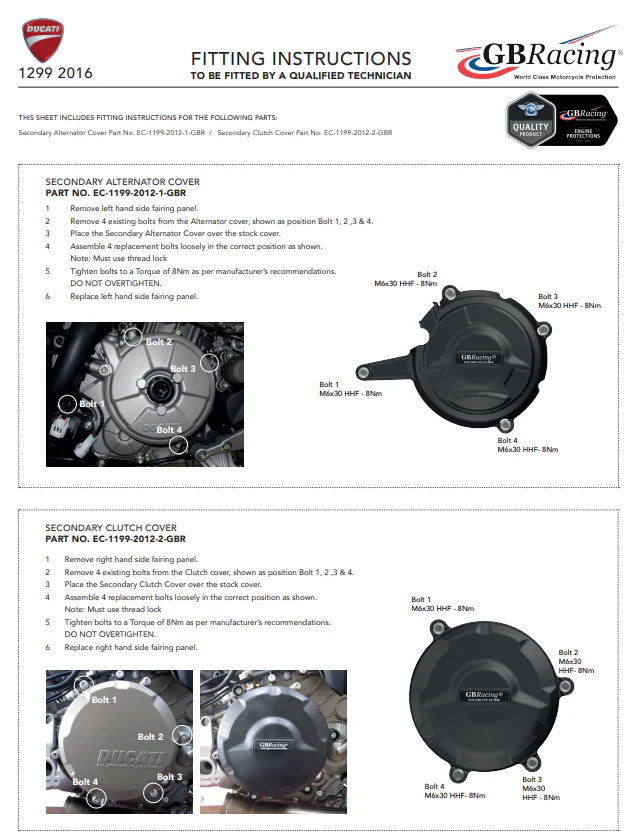 Lichtmaschinen Protektor Schutzabdeckung GBRacing Ducati Panigale 1299/S (15-18) - Image 3
