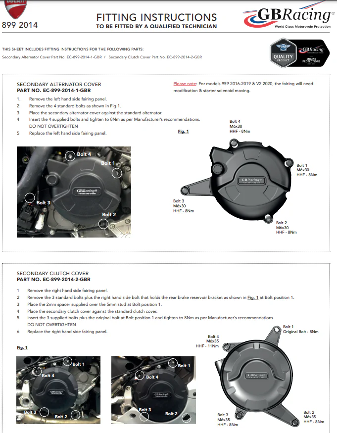 Lichtmaschinen Protektor Schutzabdeckung GBRacing Ducati Panigale 899 (13-16) - Image 3