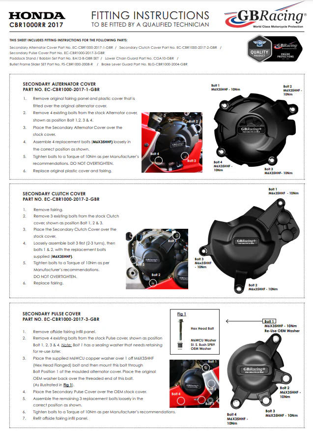 Lichtmaschinen Protektor Schutzabdeckung GBRacing Honda CBR 1000 RR SC77 (17-19) - Image 3