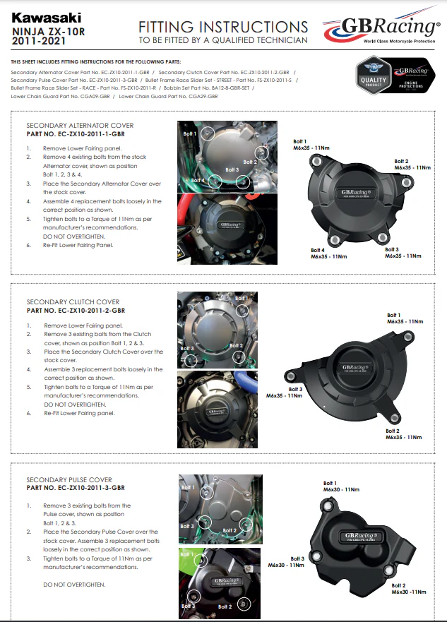 Lichtmaschinen Protektor Schutzabdeckung GBRacing Kawasaki ZX-10 R/RR (11-20) - Image 6