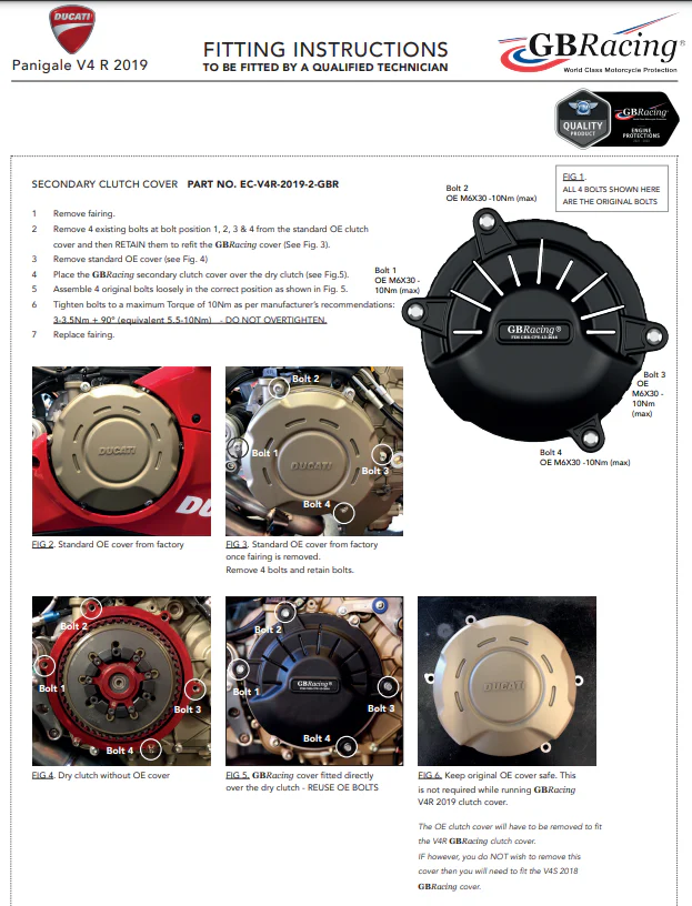 Motordeckel Protektoren Komplettset GBRacing Ducati Panigale V4 R (19-21) - Image 12