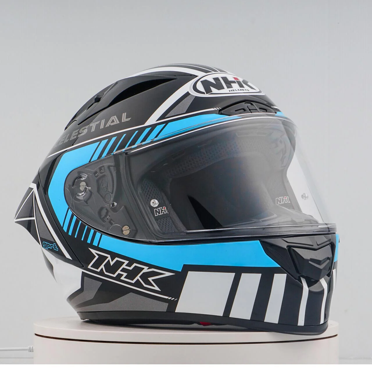 NHK GP-R Tech Race Helm Magi Black/Blue (Glitter Blue) - Image 6