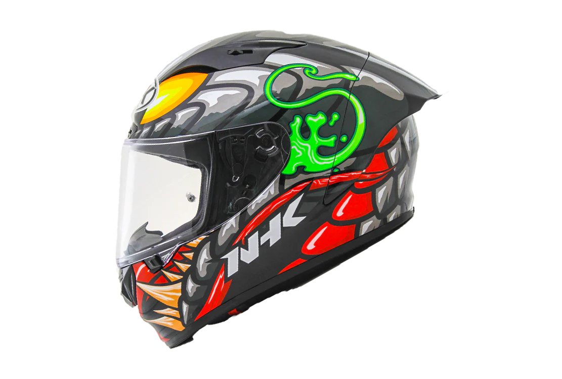 NHK GP-R Tech Race Helm Reptile Black/Silver