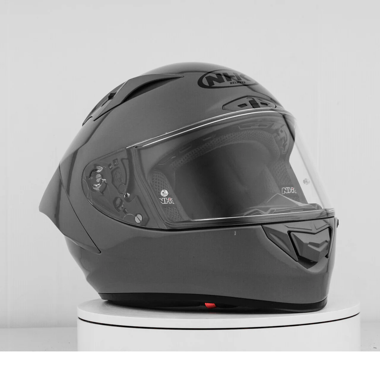 NHK GP-R Tech Race Helm Solid Dim Grey Glossy - Image 6
