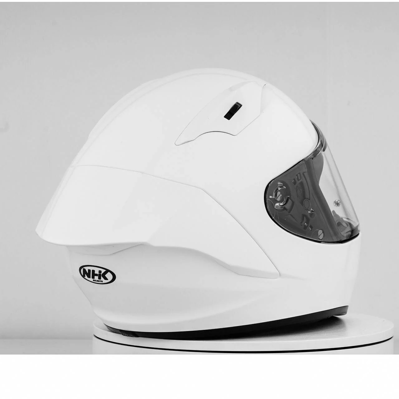 NHK GP-R Tech Race Helm Solid White Glossy - Image 7