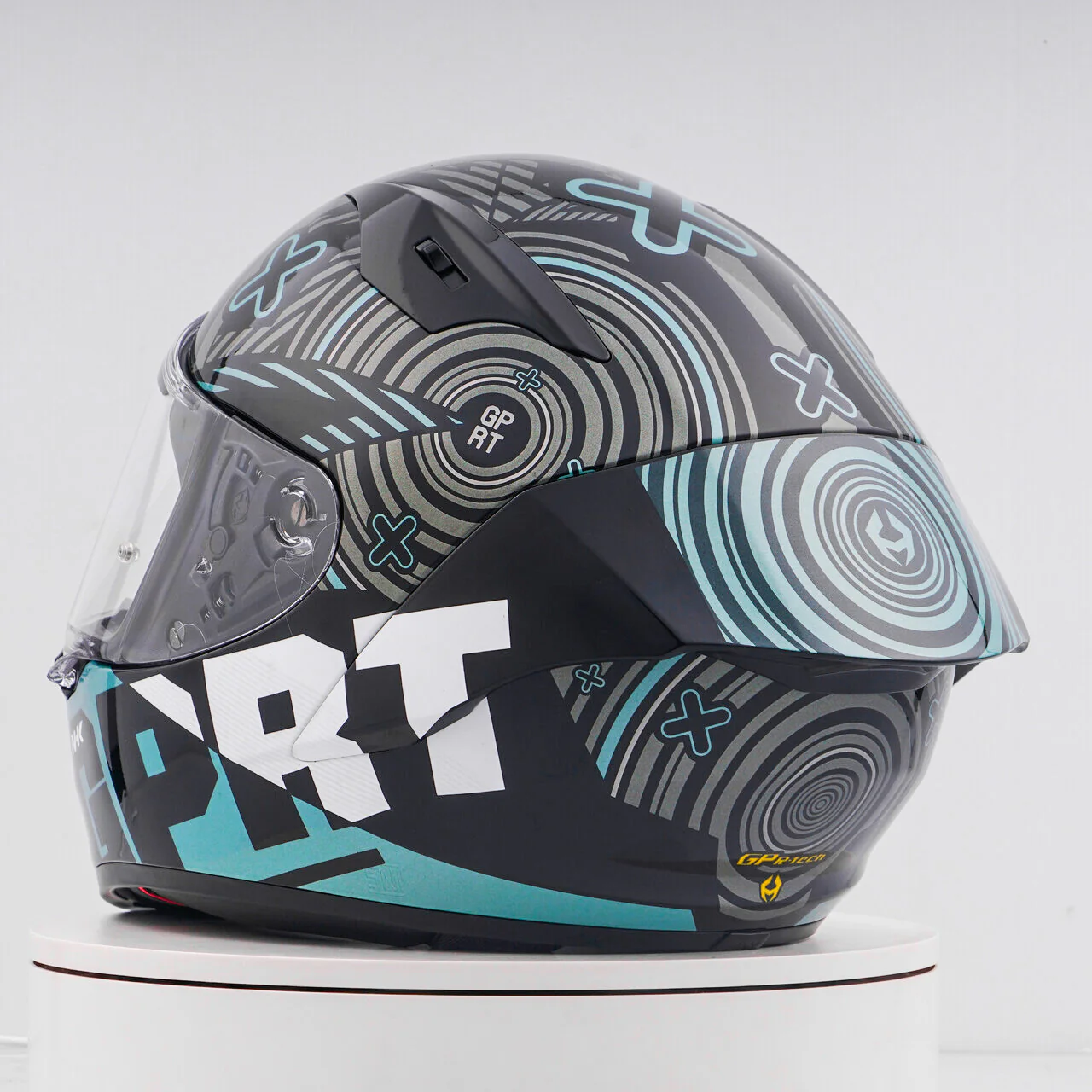 NHK GP-R Tech Race Helm Target Black/Tosca - Image 10