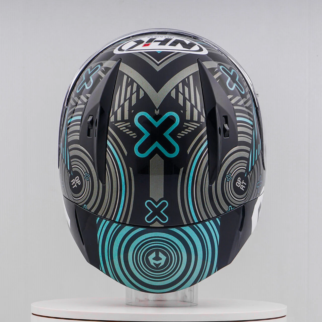 NHK GP-R Tech Race Helm Target Black/Tosca - Image 11