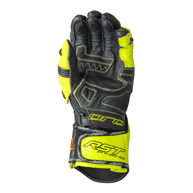RST Pro Series GP D3O Motorrad Lederhandschuhe | Herren | Neon Gelb/Schwarz | 103715 - Image 2