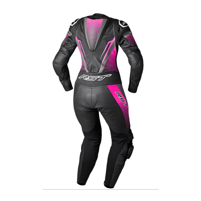 RST Tractech EVO D3O Einteiler Lederkombi – Perforierter Rennanzug | Frauen | Schwarz/Pink | 103643 - Image 2