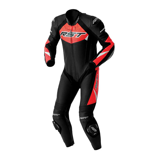 RST Tractech EVO D3O Einteiler Lederkombi – Perforierter Rennanzug | Herren | Schwarz/Rot | 103634