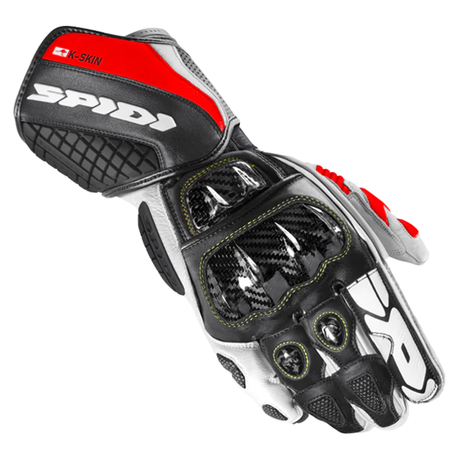 Spidi Carbo Kangaroo Racing Motorrad Lederhandschuhe | Herren | Schwarz-Rot | A216021
