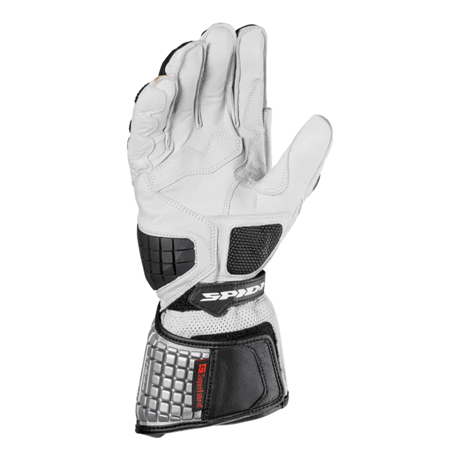 Spidi Carbo Kangaroo Racing Motorrad Lederhandschuhe | Herren | Schwarz-Weiß | A216011 - Image 2