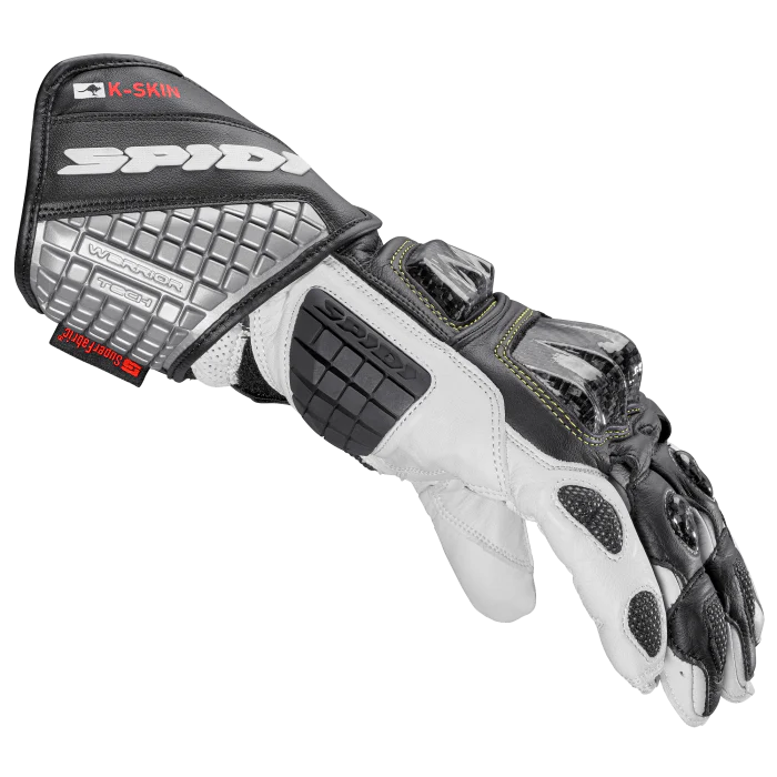 Spidi Carbo Kangaroo Racing Motorrad Lederhandschuhe | Herren | Schwarz-Weiß | A216011 - Image 3