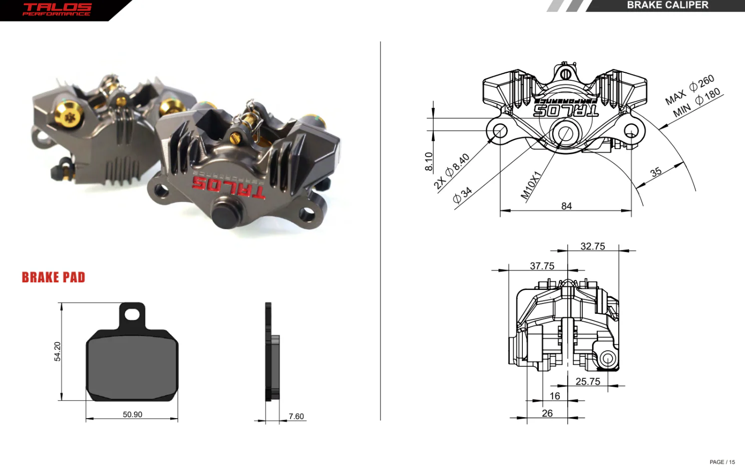 Talos P2 34 CNC Racing 84mm Bremszange hinten | A55.84.HD - Image 10