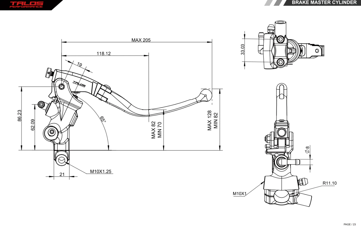 Talos CNC ST Radial Racing Bremspumpe 16mm| ST.16 - Image 5