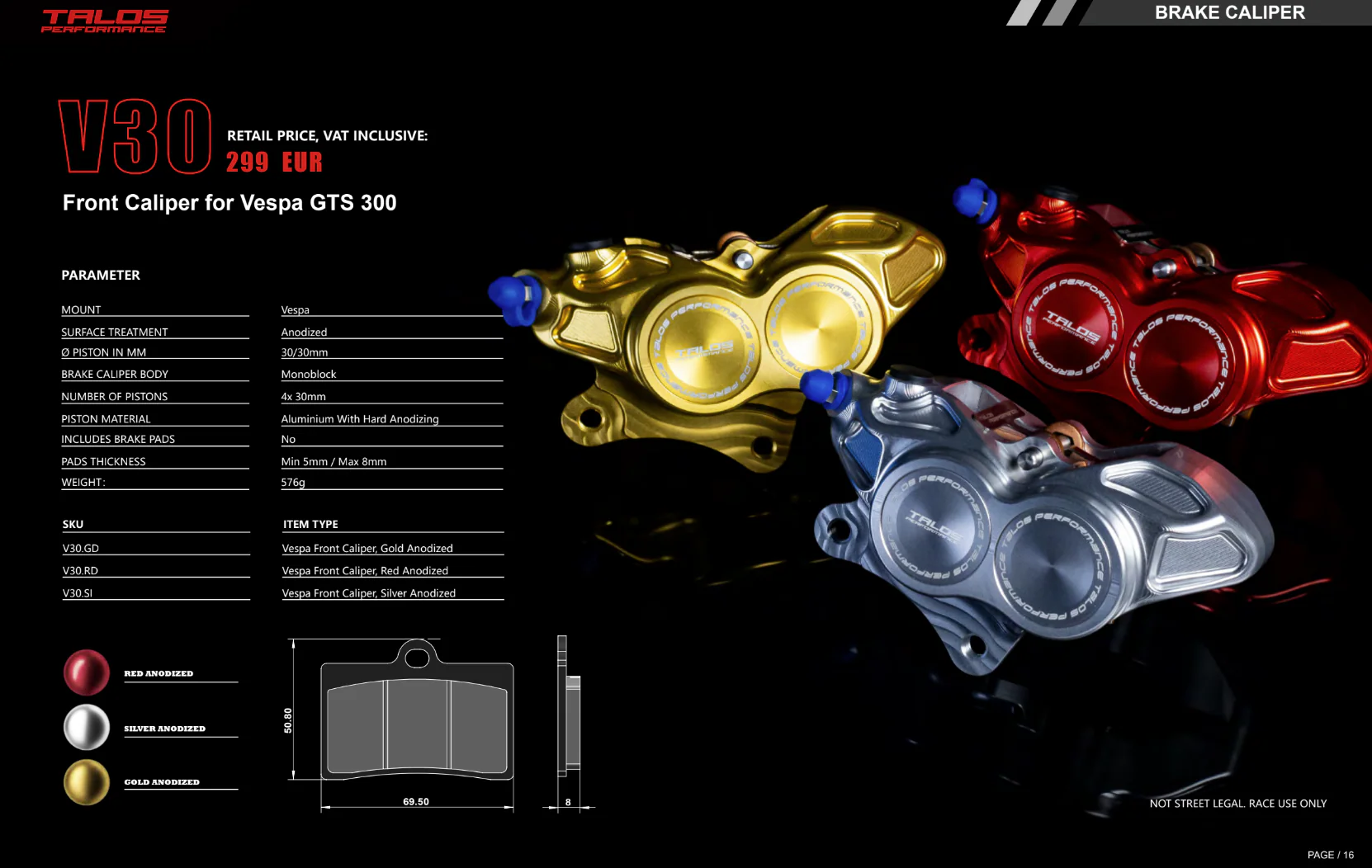 Talos V30 CNC Monoblock Bremszange Vorne | V30.SI - Image 4