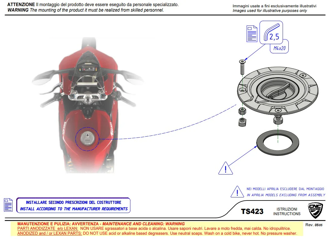 Tankdeckel mit Schnellverschluss Pramac Racing Limited Edition CNC Racing Ducati Panigale V4/S/R (25-26) TS423PR - Image 10