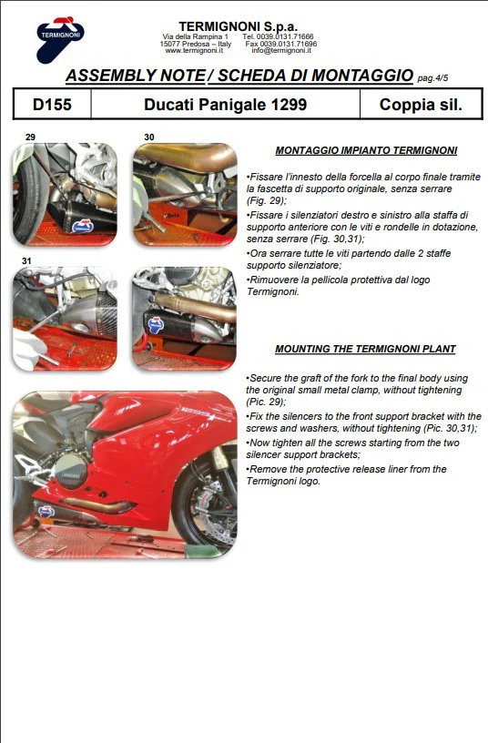 Termignoni Slip-On Kit Carbon Ducati Panigale 959 (16-19) D155102CPT+D155Y2 - Image 9