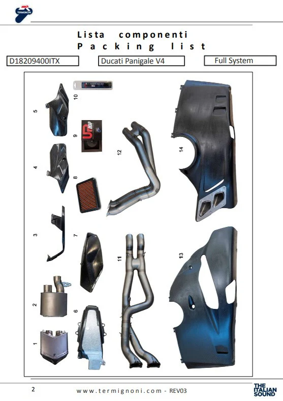 Termignoni Komplettanlage Edelstahl 4USCITE Ducati Panigale V4/S (18-24) D18209401ITX - Image 10